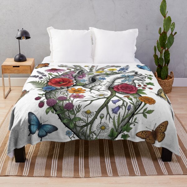 Item preview, Anatomical Floral Heart - Vintage Botanical Garden with Butterflies designed and sold by AlanyaArtX.