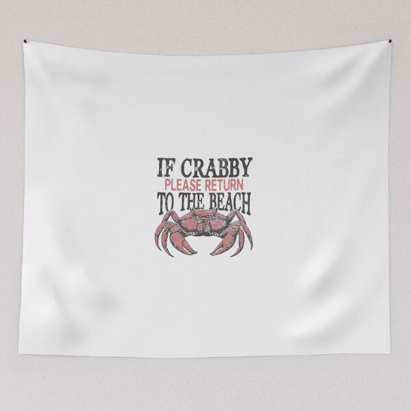 Item preview, If Crabby Please Return to the Beach — Funny Retro Pink Crab Summer designed and sold by Colorful-Garden.