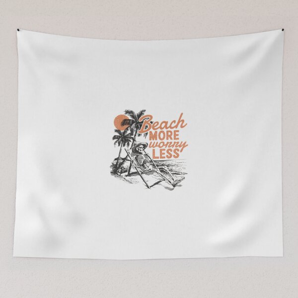 Item preview, Beach More Worry Less — Retro Skeleton Vacation & Tropical Summer designed and sold by Colorful-Garden.