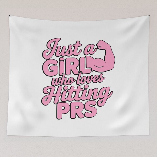 Item preview, Just a Girl Who Loves Hitting PRs Pink Gym Typography designed and sold by PMCreative.