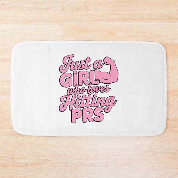 Item preview, Just a Girl Who Loves Hitting PRs Pink Gym Typography designed and sold by PMCreative.