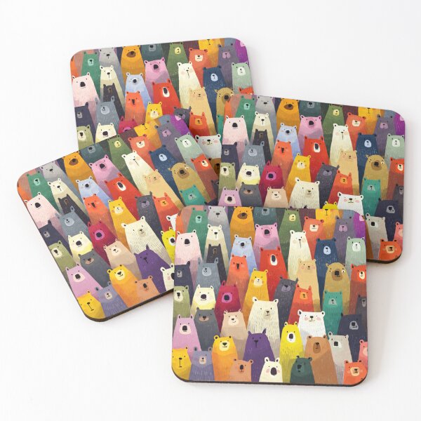 Item preview, Forest Multicolor Bears Pattern designed and sold by GrinGalore.