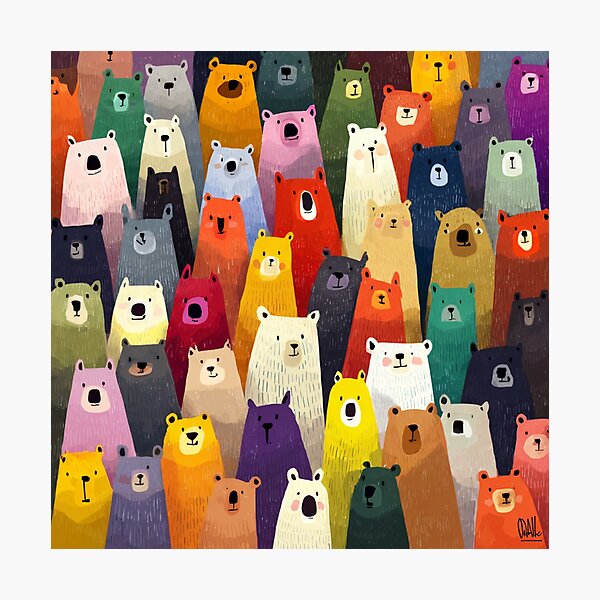 Item preview, Forest Multicolor Bears Pattern designed and sold by GrinGalore.