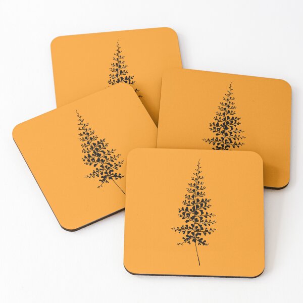 Item preview, Fern II, Minimalist Aesthetic Line Drawing Natural Design, Mustard Yellow  designed and sold by SWSandraWechner.
