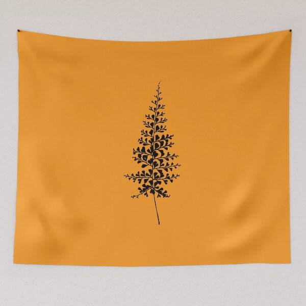 Item preview, Fern II, Minimalist Aesthetic Line Drawing Natural Design, Mustard Yellow  designed and sold by SWSandraWechner.
