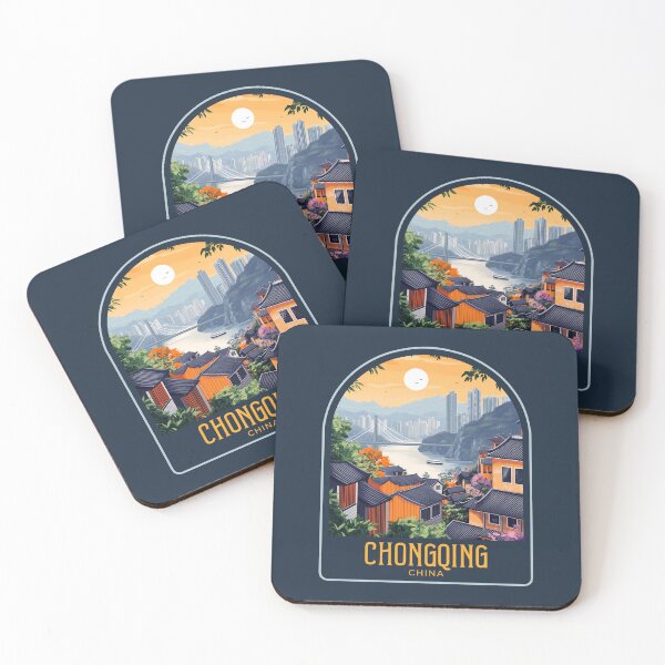 Item preview, Chongqing Vintage Travel Illustration designed and sold by HomeLivingCo.