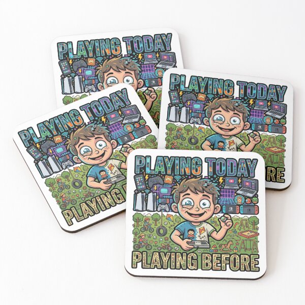 Item preview, Playing Then vs Now Childhood Chaos designed and sold by Imaginarium of Chaos falcon88 .