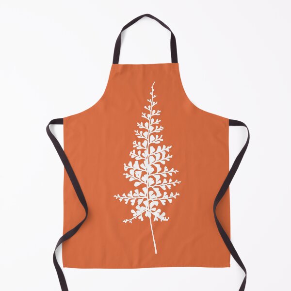 Item preview, Fern II, Minimalist Aesthetic Line Drawing Natural Design, Coral Orange designed and sold by SWSandraWechner.