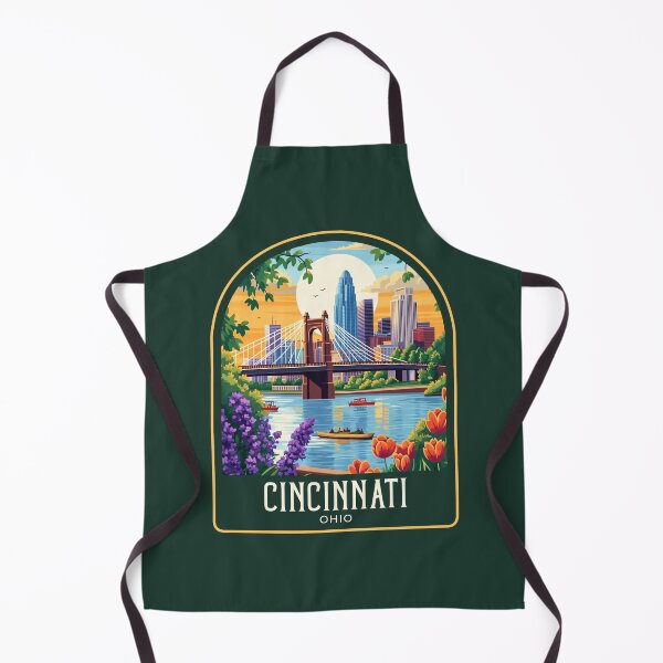 Item preview, Cincinnati Vintage Travel Illustration designed and sold by HomeLivingCo.