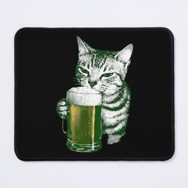 Item preview, Funny Cat Drinking Beer Vintage Retro Graphic Art designed and sold by haitrieuic96.