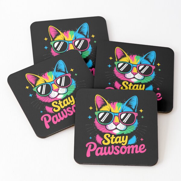 Item preview, Stay Pawsome Colorful Cat designed and sold by SteezeeStore.
