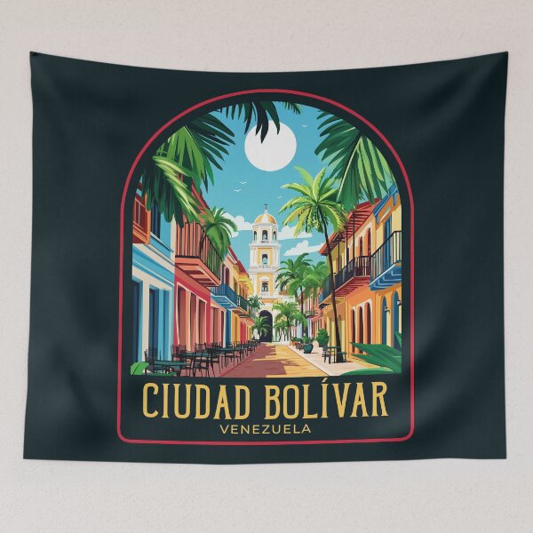 Item preview, Ilustración de viajes vintage de Ciudad Bolívar designed and sold by HomeLivingCo.
