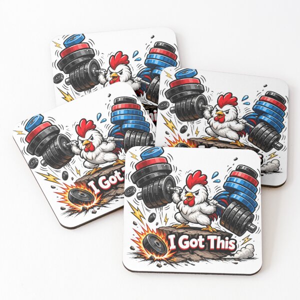 Item preview, Funny Gym Rooster “I Got This” – Kawaii French Chicken Weightlifting Design, Squat Workout Humor, Cute Fitness Mascot designed and sold by les3cerises.
