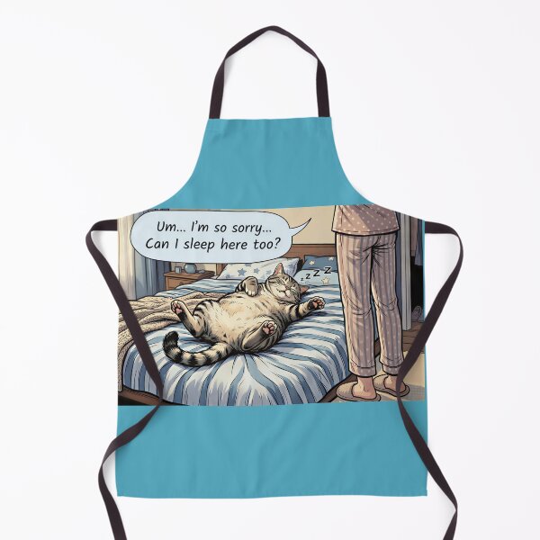 Item preview, Funny Cat Sleeping in Bed - Sorry Can I Sleep Here Too Cute Lazy Cat Comic designed and sold by SammyMorry.
