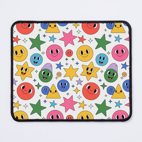 Item preview, Vibrant Cartoon Smiley Faces & Stars Seamless Pattern designed and sold by Midnight Veil Designs.