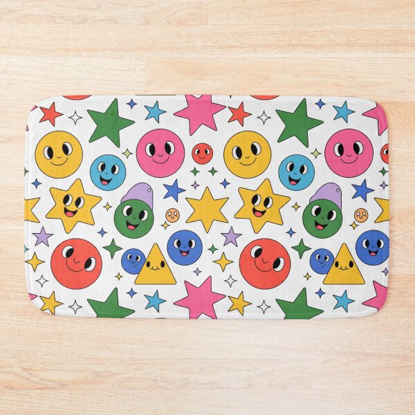 Item preview, Vibrant Cartoon Smiley Faces & Stars Seamless Pattern designed and sold by Midnight Veil Designs.