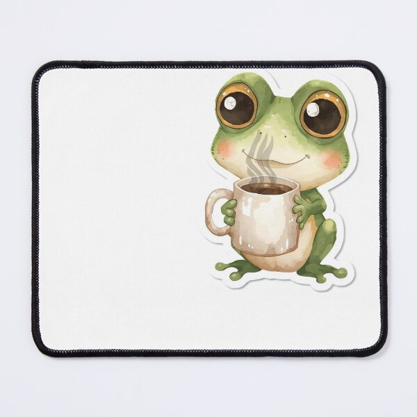 Item preview, Cute Frog  with the Coffee Cup designed and sold by Happy4uuuu.