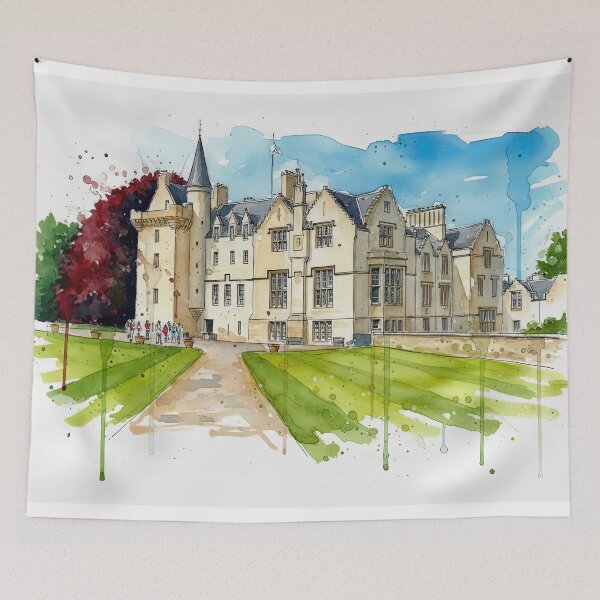 Item preview, Watercolour illustration of Brodie Castle, Highlands, Scotland designed and sold by davidelder.