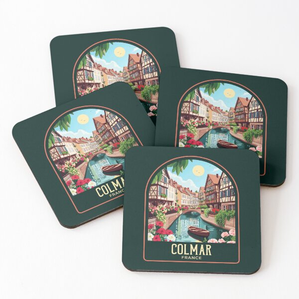 Item preview, Colmar Vintage Travel Illustration designed and sold by HomeLivingCo.