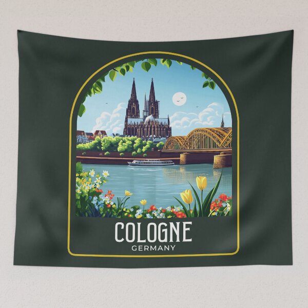 Item preview, Cologne Vintage Travel Illustration designed and sold by HomeLivingCo.
