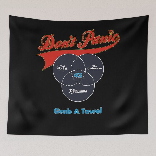 Item preview, Don't Panic Life The Universe Everything Grab a Towel  designed and sold by Vexial.