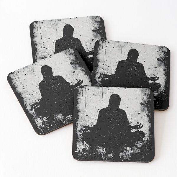 Item preview, Dark Meditation Silhouette Shadow Figure Spiritual Abstract Art (BLACK) designed and sold by MorbidDreams.