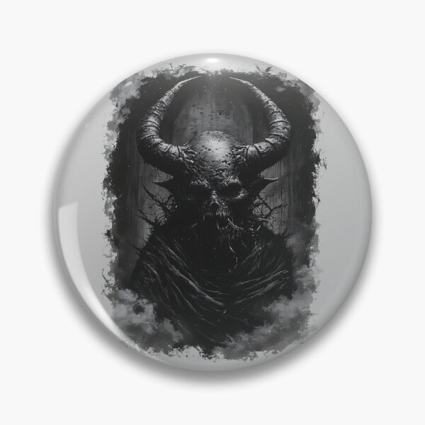 Item preview, Horned Skull Demon Dark Gothic Occult Art Illustration (WHITE) designed and sold by MorbidDreams.