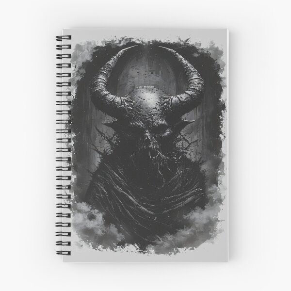 Item preview, Horned Skull Demon Dark Gothic Occult Art Illustration (WHITE) designed and sold by MorbidDreams.