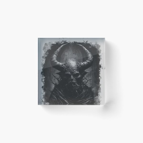 Item preview, Horned Skull Demon Dark Gothic Occult Art Illustration (WHITE) designed and sold by MorbidDreams.