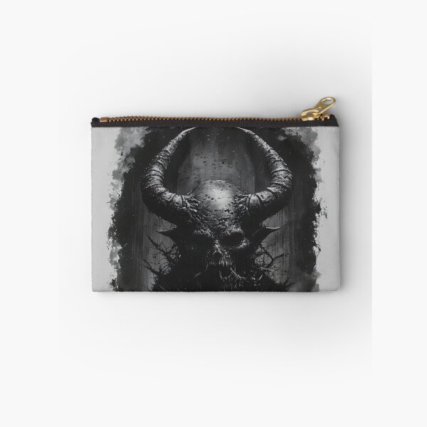 Item preview, Horned Skull Demon Dark Gothic Occult Art Illustration (WHITE) designed and sold by MorbidDreams.
