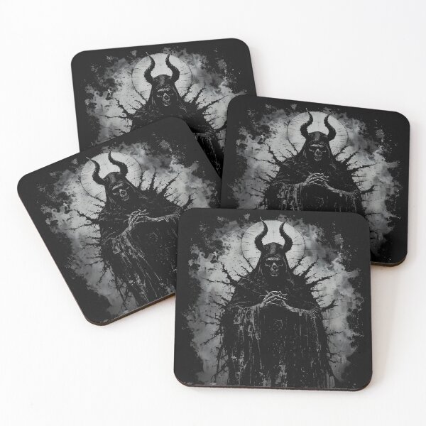 Item preview, Horned Grim Reaper Dark Gothic Demon Occult Art (BLACK) designed and sold by MorbidDreams.