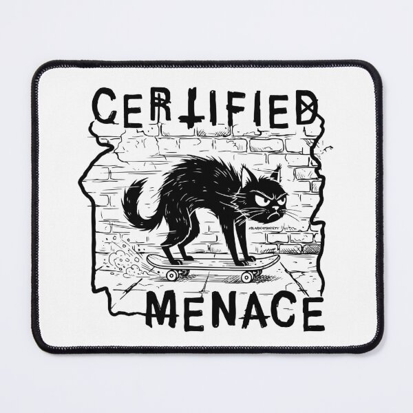 Item preview, Certified Menace Skateboarding Black Cat Punk designed and sold by sXe-art.