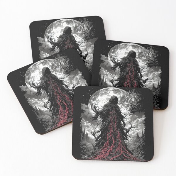 Item preview, Bloodroot Grim Reaper Dark Gothic Full Moon Occult Art (BLACK) designed and sold by MorbidDreams.