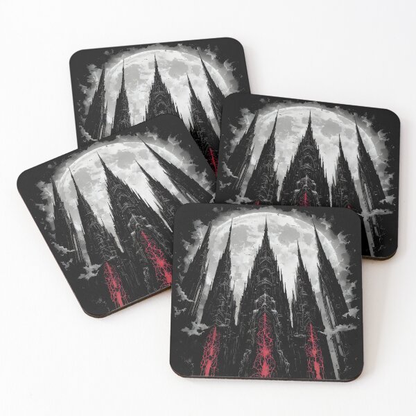 Item preview, Blood Cathedral Gothic Horror Full Moon Dark Fantasy Art (BLACK) designed and sold by MorbidDreams.