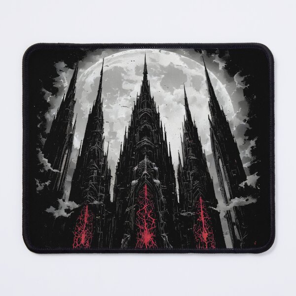 Item preview, Blood Cathedral Gothic Horror Full Moon Dark Fantasy Art (BLACK) designed and sold by MorbidDreams.