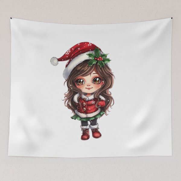 Item preview, Adorable Chibi Christmas Girl Holiday Spirit designed and sold by KrisGraphic45.
