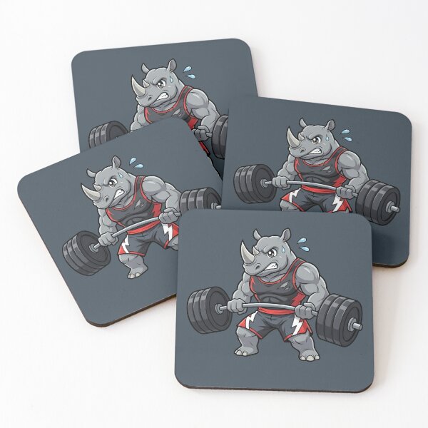 Item preview, Rhino Beast Mode Anime Gym Mascot - Powerlifting Weightlifter designed and sold by WalterAdd.