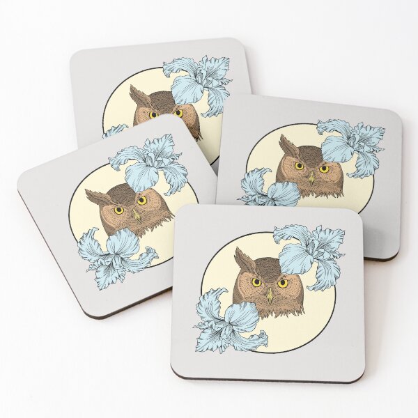 Item preview, Minimalistic owl with flowers designed and sold by Pamelarts.