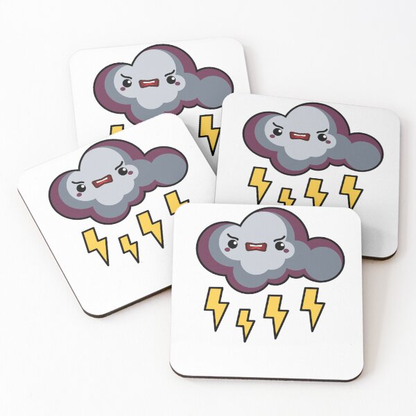 Item preview, Angry Thunderstorm Cloud Sticker | Kawaii Lightning Storm Overload designed and sold by randomblink.