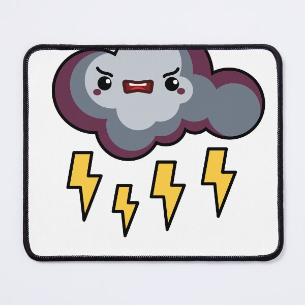 Item preview, Angry Thunderstorm Cloud Sticker | Kawaii Lightning Storm Overload designed and sold by randomblink.