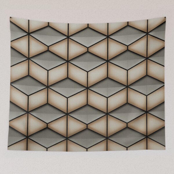 Item preview, 3D Isometric Hexagonal Cube Seamless Pattern designed and sold by Midnight Veil Designs.
