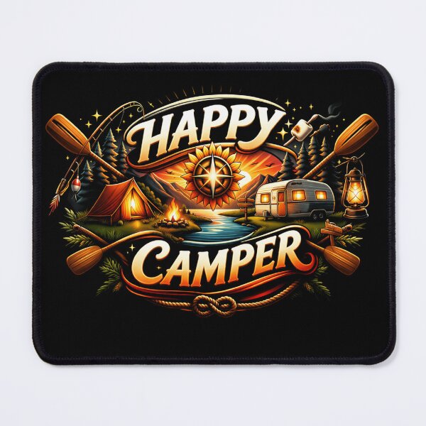 Item preview, Happy Camper Camp Camping Summer Trip Camping designed and sold by Kladhadredo.