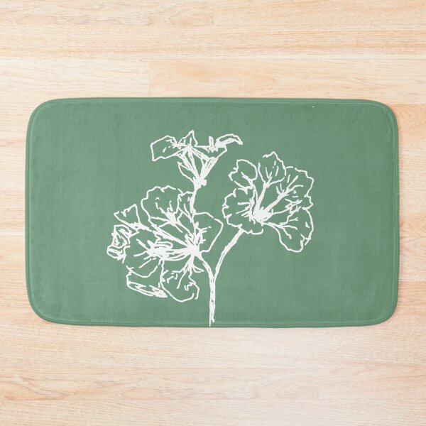Item preview, Flowers, Line Drawing Symmetric Minimalist Aesthetic Natural Design Mint Green designed and sold by SWSandraWechner.