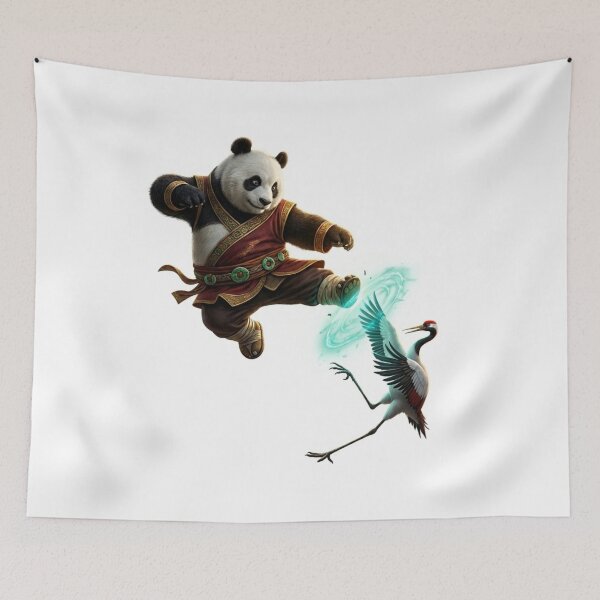 Item preview, The Zen Strike: Warrior Panda vs. Mystic Crane designed and sold by Indianraj07.