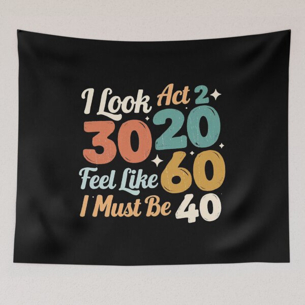 Item preview, Funny 40th Birthday I Look 30 Act 20 Feel Like 60 I Must be 40 Humor Tee for Men & Women designed and sold by bilal sibgui.