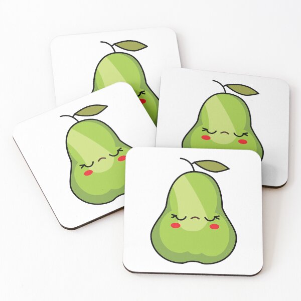 Item preview, Sleepy Kawaii Pear Sticker | Cute Peaceful Fruit Character designed and sold by randomblink.