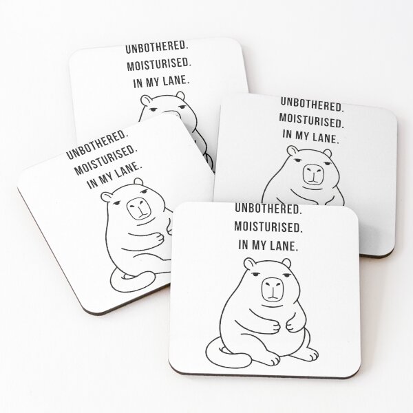 Item preview, Unbothered Moisturised In My Lane — Deadpan Capybara Sticker & Tee designed and sold by DeadpanPaws.