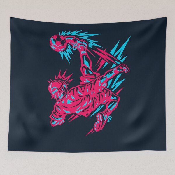 Item preview, Neon Soccer Bicycle Kick Graphic – Manga Street Football Art – Cyberpunk Futbol Player Design designed and sold by JonelCrafts.