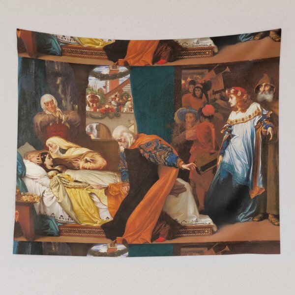 Aperçu de l'œuvre Frederic Leighton : La Mort feinte de Juliette (1858) - Art shakespearien victorien créée et vendue par stevepmp.