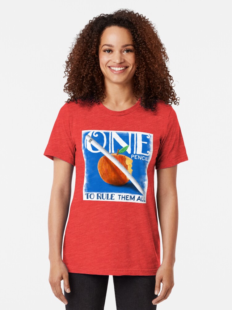 Alternate view of One Pencil to Rule Them All Tri-blend T-Shirt